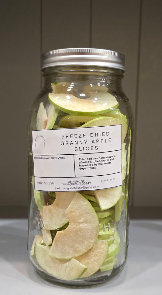 Freeze Dried Granny Apple Slices in a 64oz jar