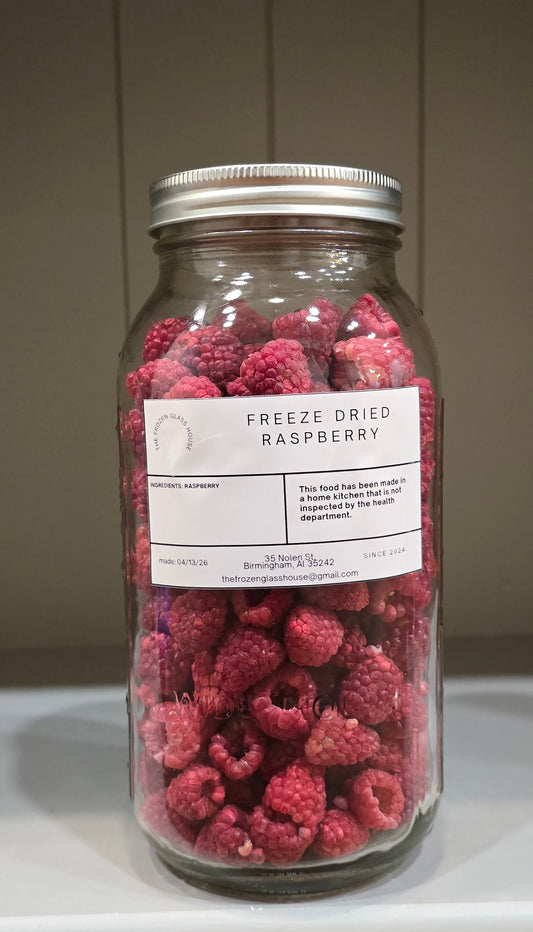 Freeze Dried Raspberry in a 64oz jar