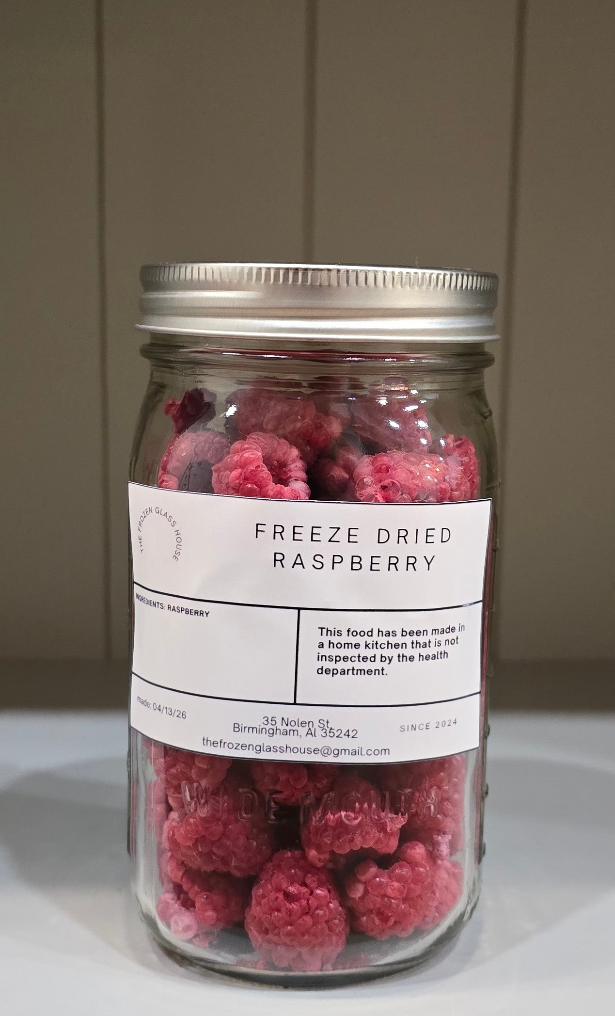 Freeze Dried  Raspberry 32oz jar