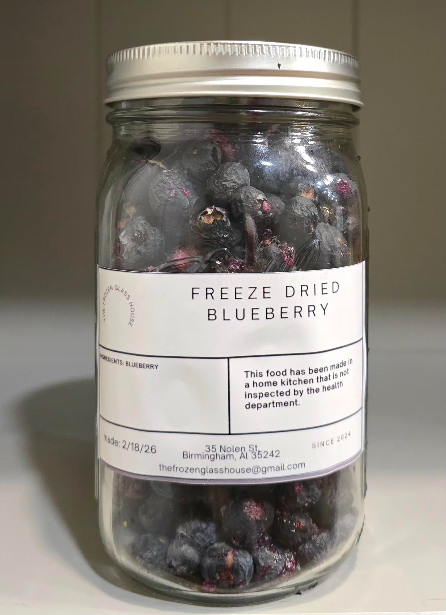Freeze Dried Blueberries 32oz jar