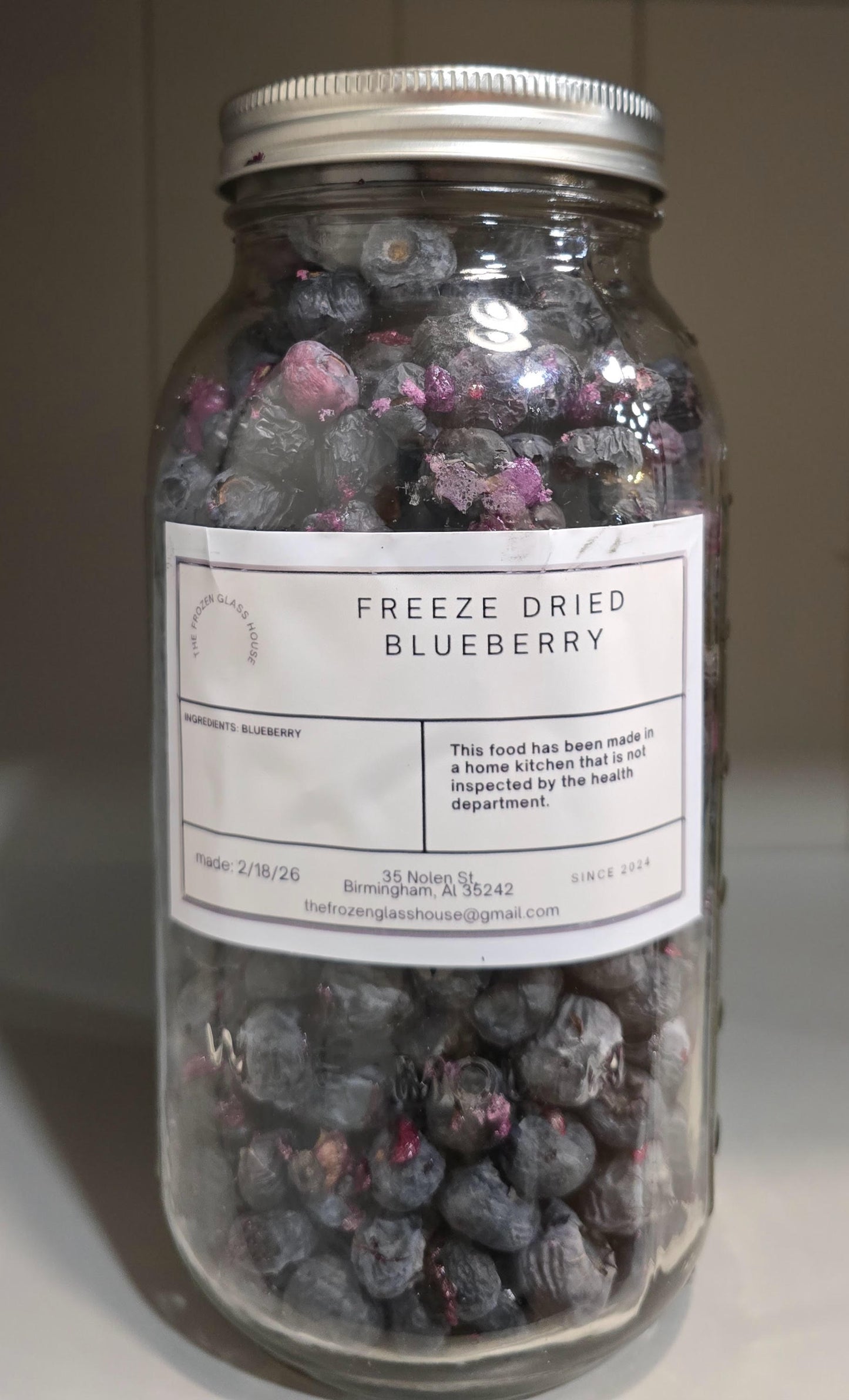 Freeze Dried Blueberries 64oz jar