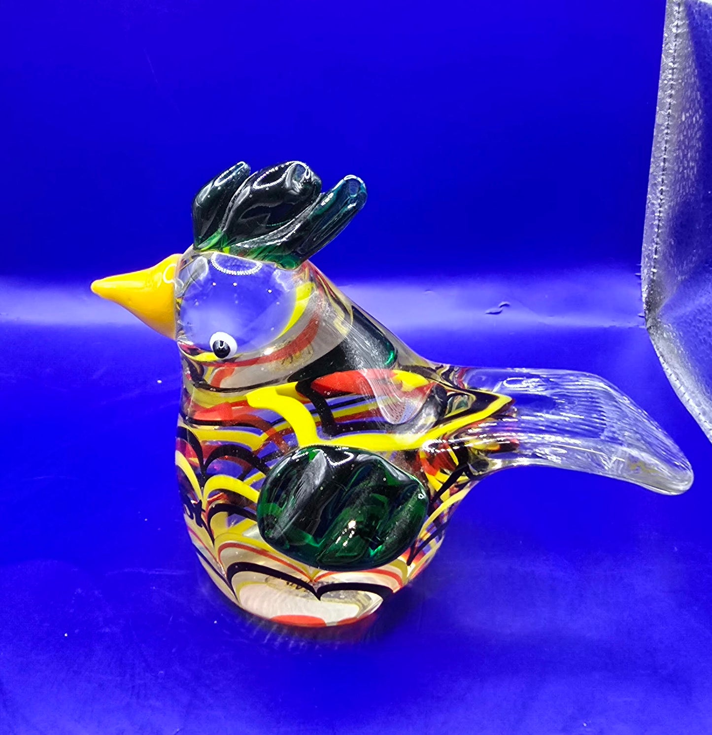 glass handmade key west chicken 4in tall 5 in long