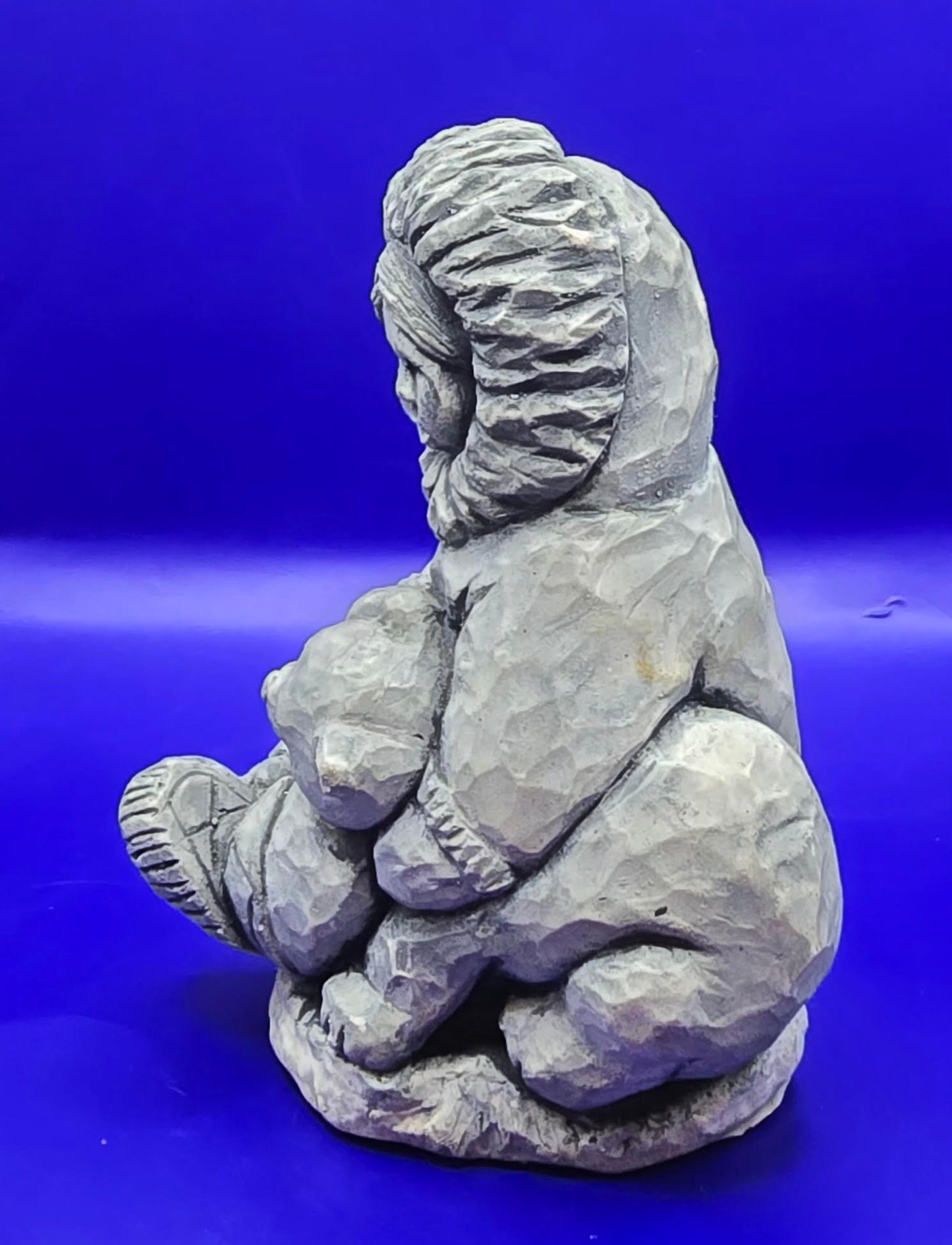 Glacier Ice Sculpture Alaska Figurine Eskimo Child with Bear Cub