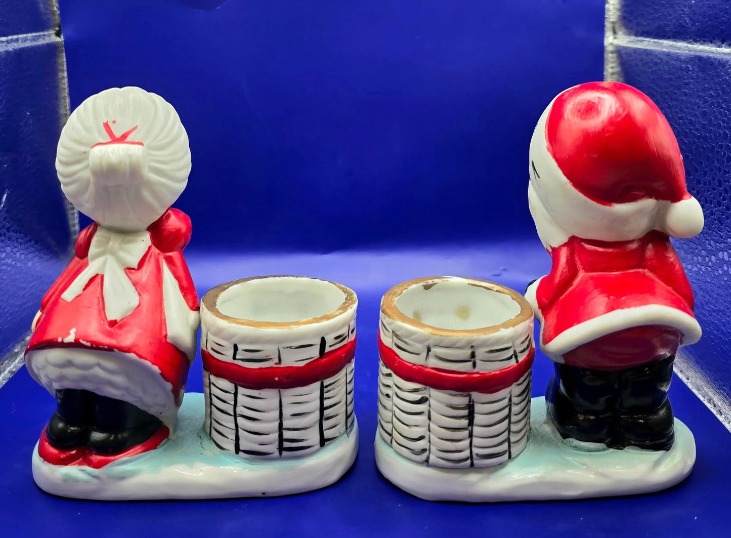 Little Luvkins Mr And Mrs Santa Claus Christmas Holiday Candle Holders