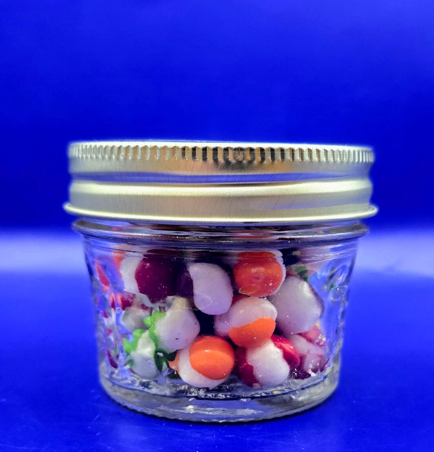 freeze dried mini skkkkeeetles in a 4oz mason jar