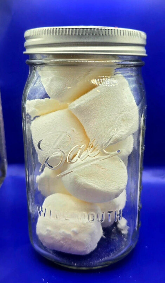 freeze dried xl marshmellows in a 24oz wide mouth mason jar