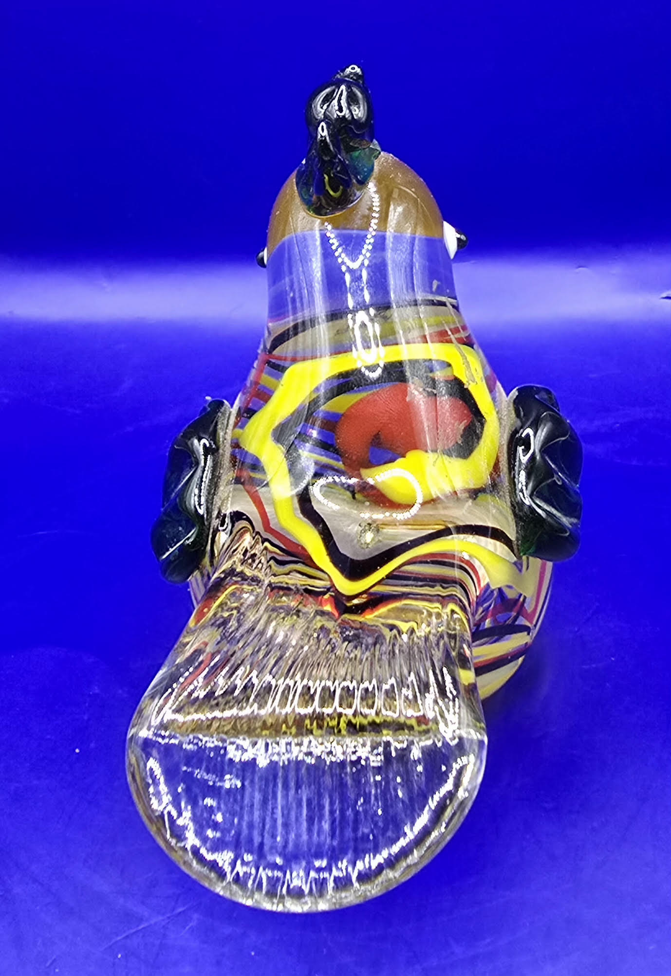 glass handmade key west chicken 4in tall 5 in long