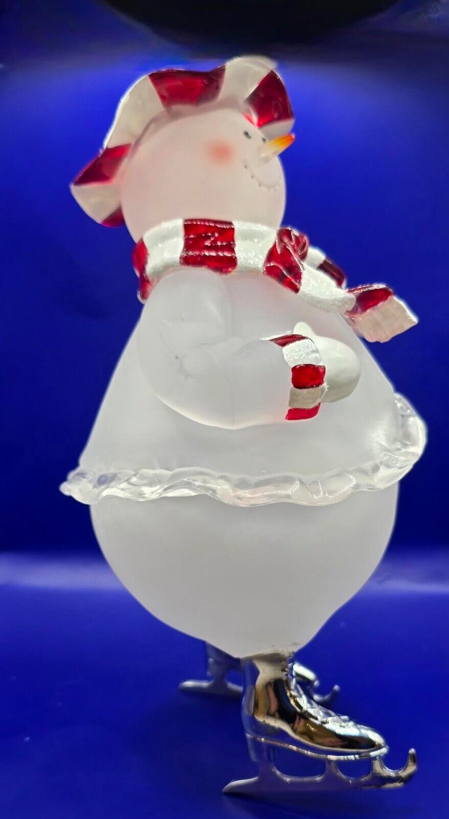 vintage ice skating snowman figurine 9 in tall