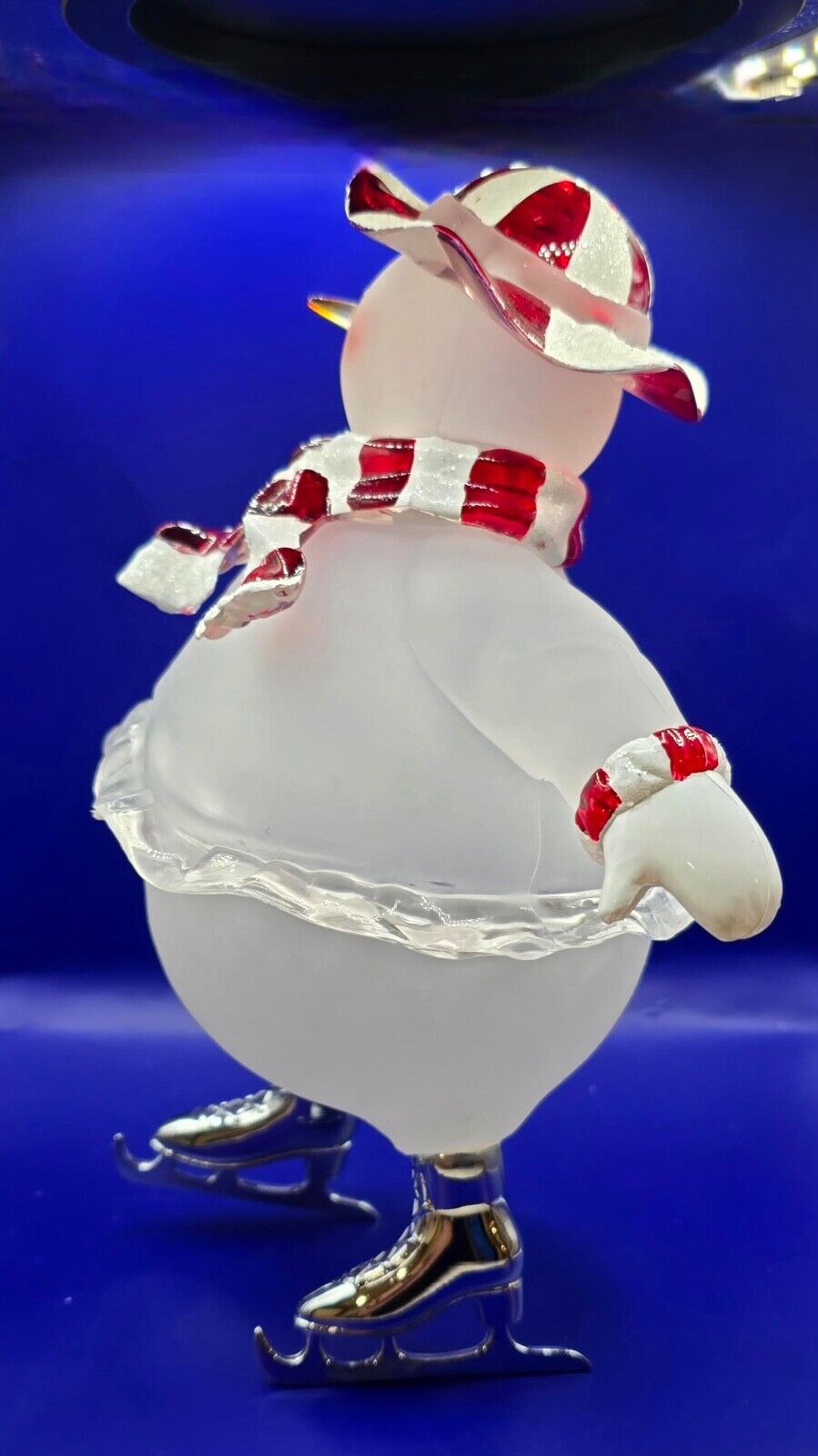 vintage ice skating snowman figurine 9 in tall