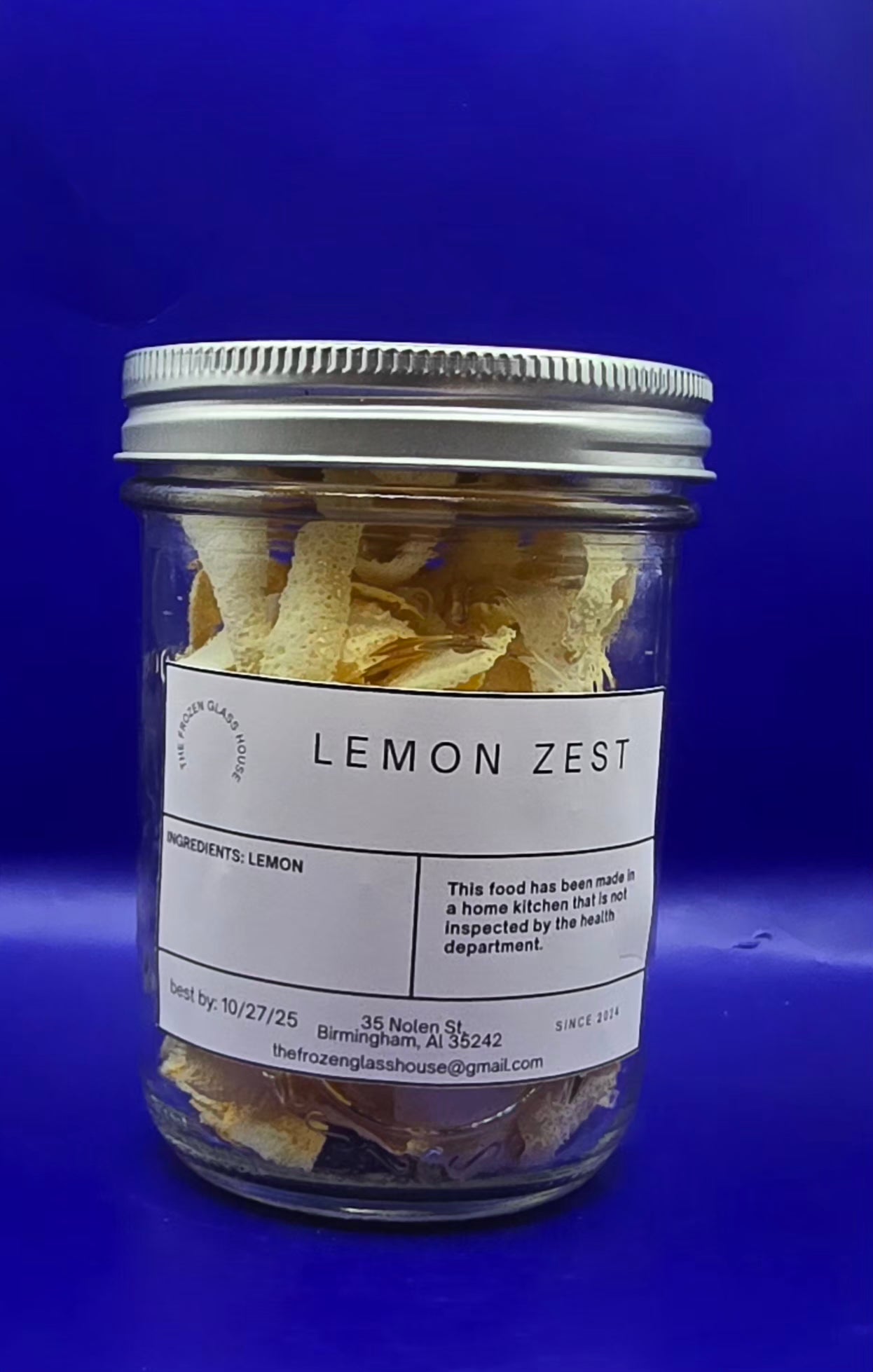 Freeze dried lemon zest 16oz jar