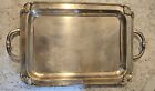 Vintage Silver tea tray made in India 17.5 in long 10.5 in wide